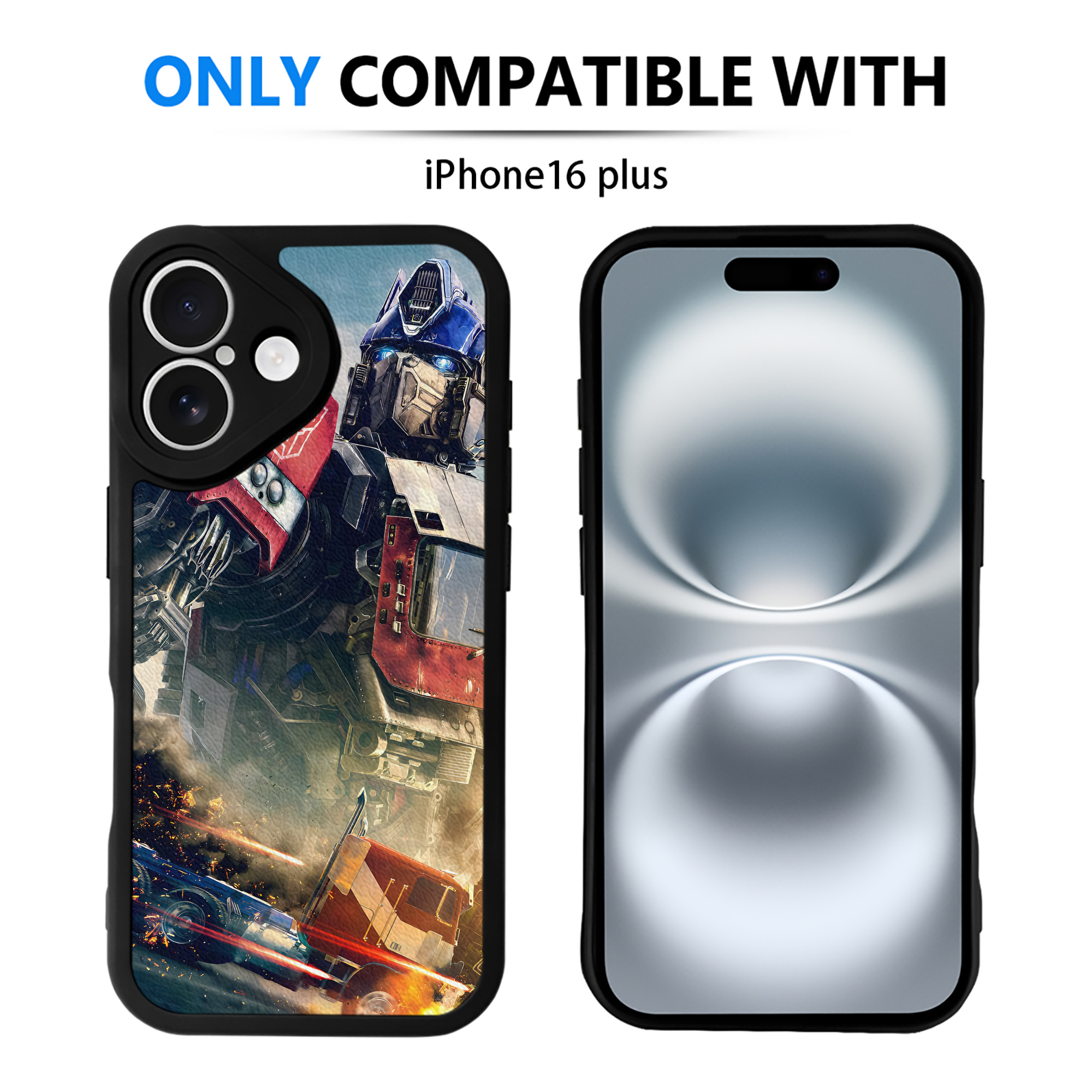 （画像用） Transformers トランスフォーマー 【iPhone 16シリーズ対応】シリコンスマホケース（レザー調） 材質：シリコン
